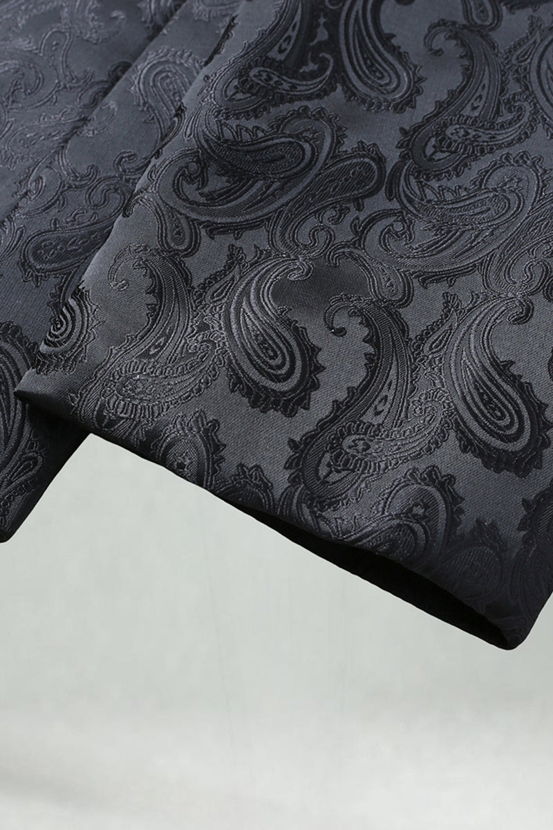 Laden Sie das Bild in den Galerie-Viewer, Schwarzer Schal mit Revers und Einzelschnalle Herren Abschlussball-Blazer