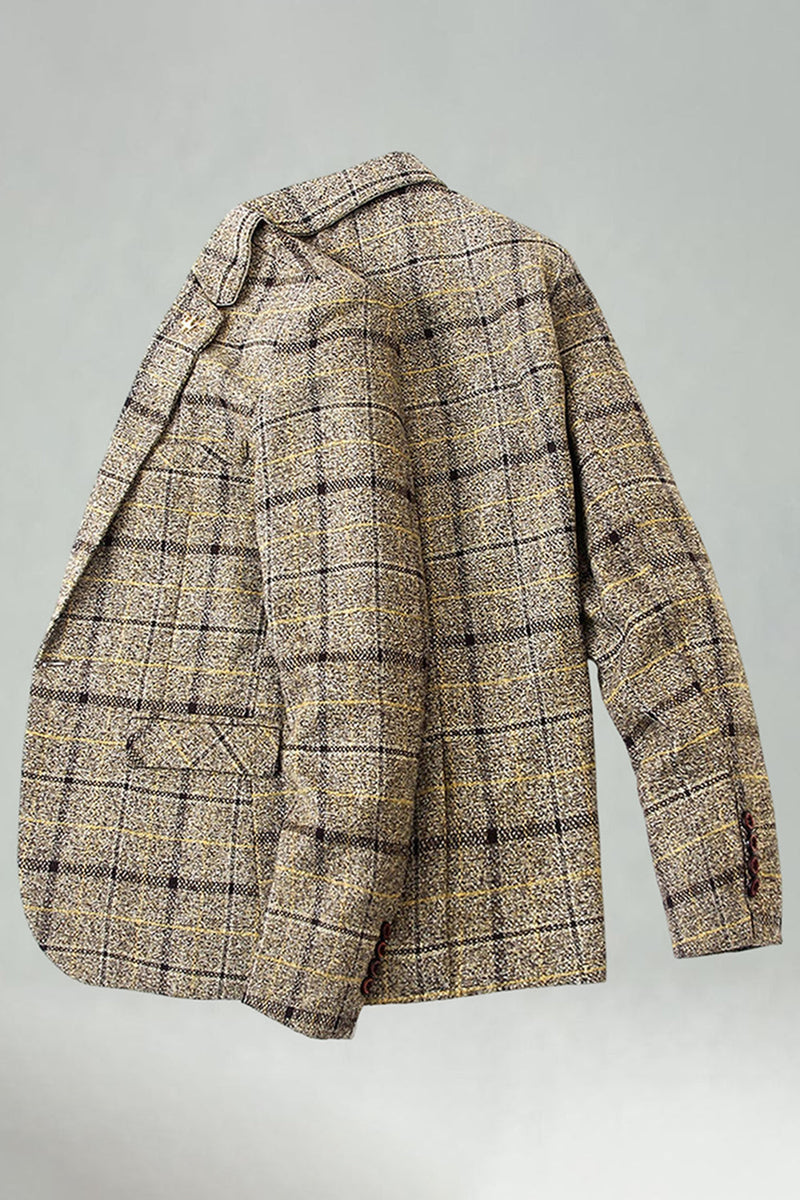 Laden Sie das Bild in den Galerie-Viewer, Karierter Revers Marine Herren Ball Blazer