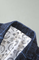 Laden Sie das Bild in den Galerie-Viewer, Karierter Revers Marine Herren Ball Blazer