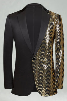 Glitzernde Goldene Revers 2-teilige Herrenabschlussballanzüge