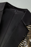 Laden Sie das Bild in den Galerie-Viewer, Glitzernde Goldene Revers 2-teilige Herrenabschlussballanzüge