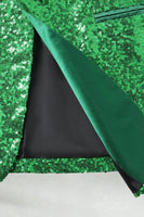 Laden Sie das Bild in den Galerie-Viewer, Glitzernder Grüner Schal Revers Herren Abschlussball Blazer