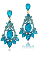 Laden Sie das Bild in den Galerie-Viewer, Glitzernde Blaue Vintage Party Ohrringe mit Strasssteinen