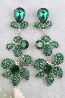 Laden Sie das Bild in den Galerie-Viewer, Glitzernde Goldenen Blumenförmige Strassstein Abschlussball Ohrringe