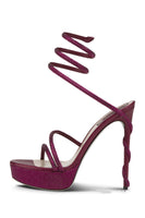 Laden Sie das Bild in den Galerie-Viewer, Glitzernde Schwarze Goldene Plateau Stilettos Hohe Absätze mit Strasssteinen