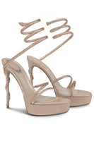 Laden Sie das Bild in den Galerie-Viewer, Glitzernde Schwarze Goldene Plateau Stilettos Hohe Absätze mit Strasssteinen