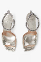 Laden Sie das Bild in den Galerie-Viewer, Glitzernde Dunkelgrüne Strassstein Stilettos Hohe Absätze Sandale mit Knöchelkette