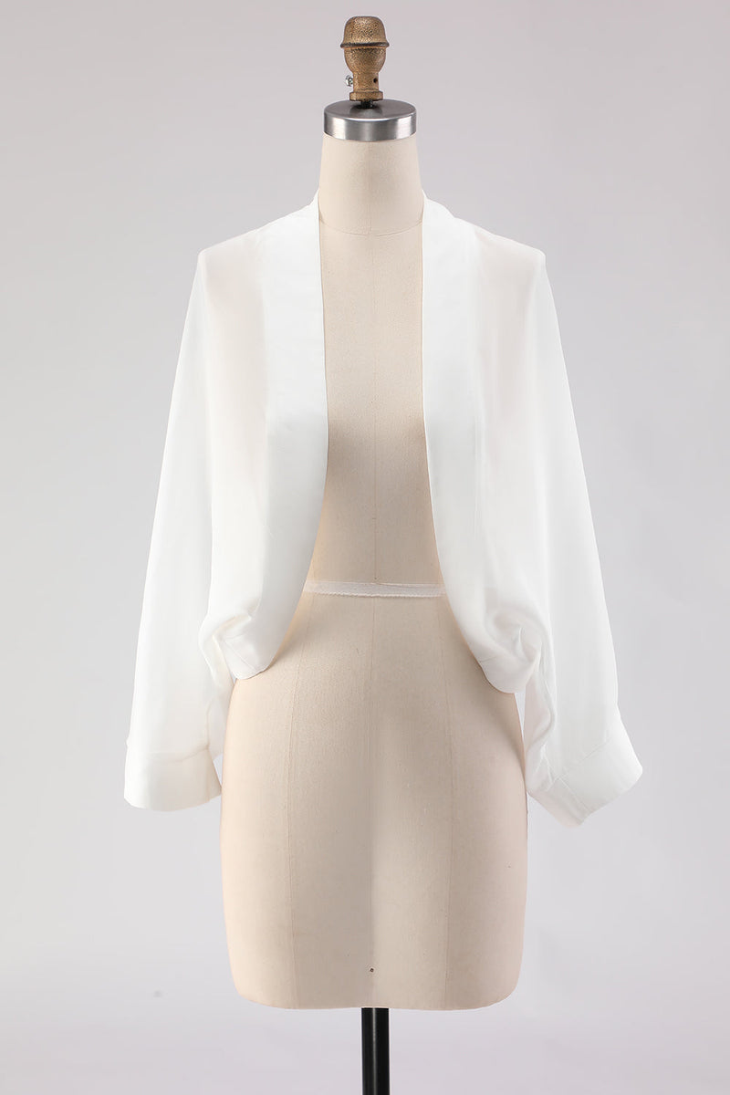 Laden Sie das Bild in den Galerie-Viewer, Weiße Offene Kurze Chiffon Schal Umwicklungen