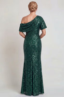 Laden Sie das Bild in den Galerie-Viewer, Glitzerndes Champagner Langes Pailletten Mutter der Braut Kleid