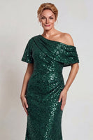 Laden Sie das Bild in den Galerie-Viewer, Glitzerndes Champagner Langes Pailletten Mutter der Braut Kleid