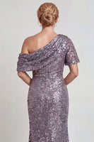 Laden Sie das Bild in den Galerie-Viewer, Glitzerndes Champagner Langes Pailletten Mutter der Braut Kleid