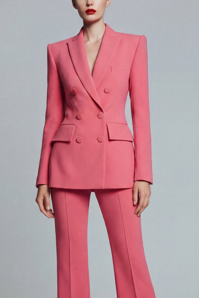 Laden Sie das Bild in den Galerie-Viewer, Coral Peak Revers zweiteilige Slim Fit doppelreihige Abschlussballanzüge
