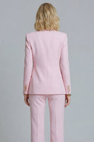 Laden Sie das Bild in den Galerie-Viewer, 2-teilige Pink Peak Revers Doppelreihige Slim Fit Abschlussballanzüge