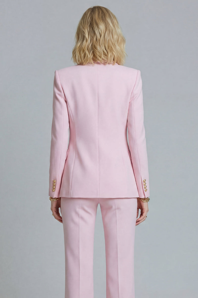 Laden Sie das Bild in den Galerie-Viewer, 2-teilige Pink Peak Revers Doppelreihige Slim Fit Abschlussballanzüge