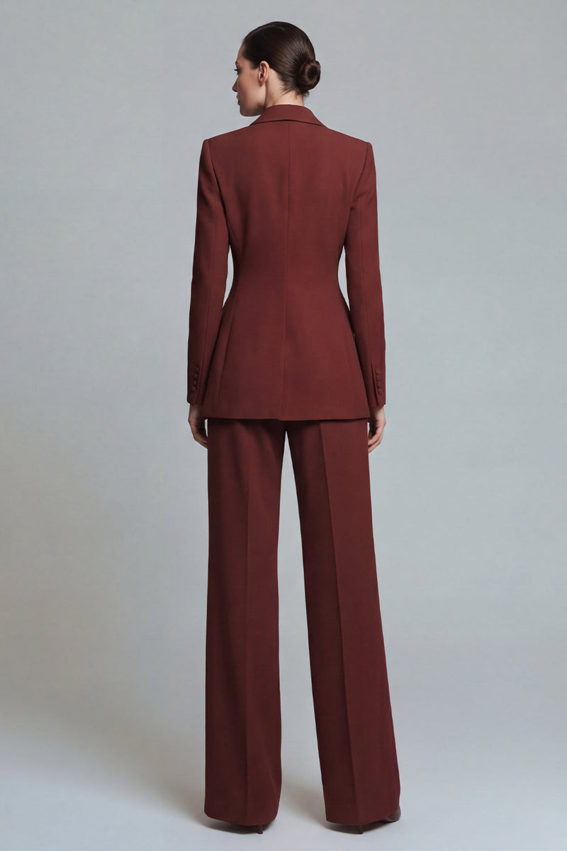 Laden Sie das Bild in den Galerie-Viewer, 2-teilige Peak Revers Burnt Orange Damen Arbeitsanzüge mit Taschen