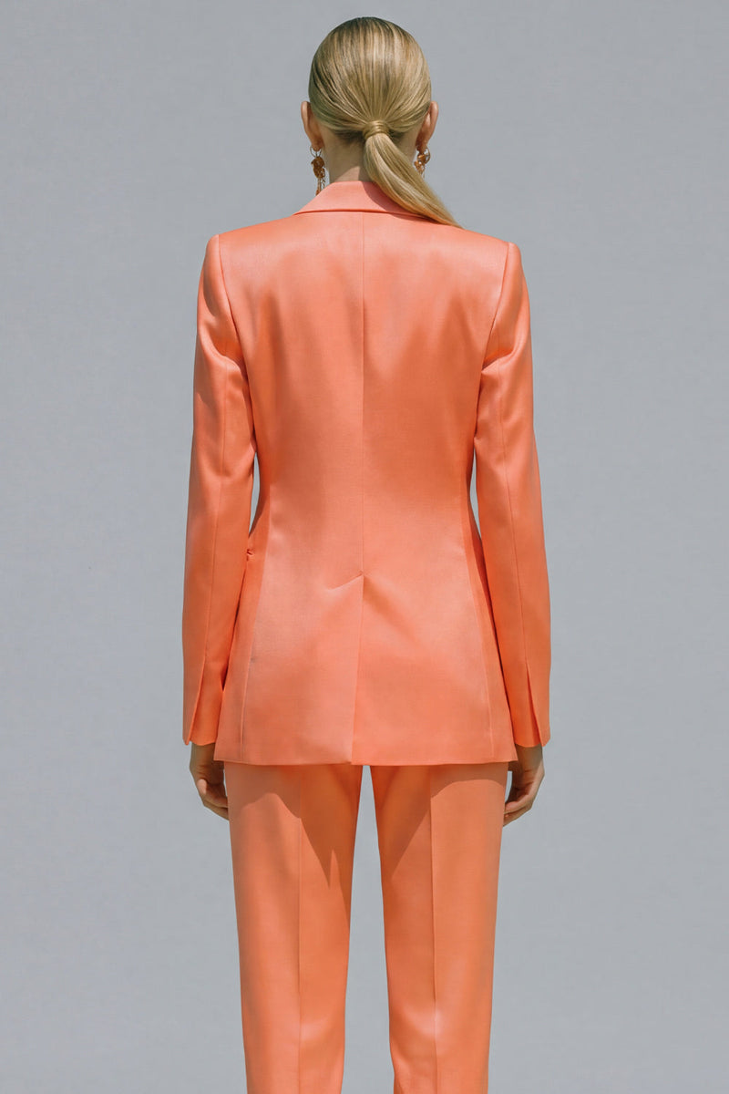 Laden Sie das Bild in den Galerie-Viewer, Orange Zweiteilige Einknopf Arbeitsanzüge für Damen mit einem Knopf