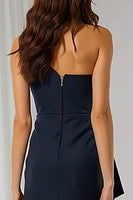 Laden Sie das Bild in den Galerie-Viewer, Marineblaues Eine Schulter Meerjungfrauen Langes Brautjungfernkleid mit Schärpe