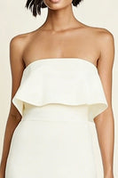 Laden Sie das Bild in den Galerie-Viewer, Weißes Trägerloses Bodycon Midi Standesamt Kleid