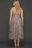 Laden Sie das Bild in den Galerie-Viewer, Mauve Blumen Herzausschnitt A-Linie Besticktes Abschlussballkleid