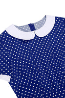 Laden Sie das Bild in den Galerie-Viewer, Rundhals mit Punkten Schwarz A-Linie Kleid der 1950er Jahre