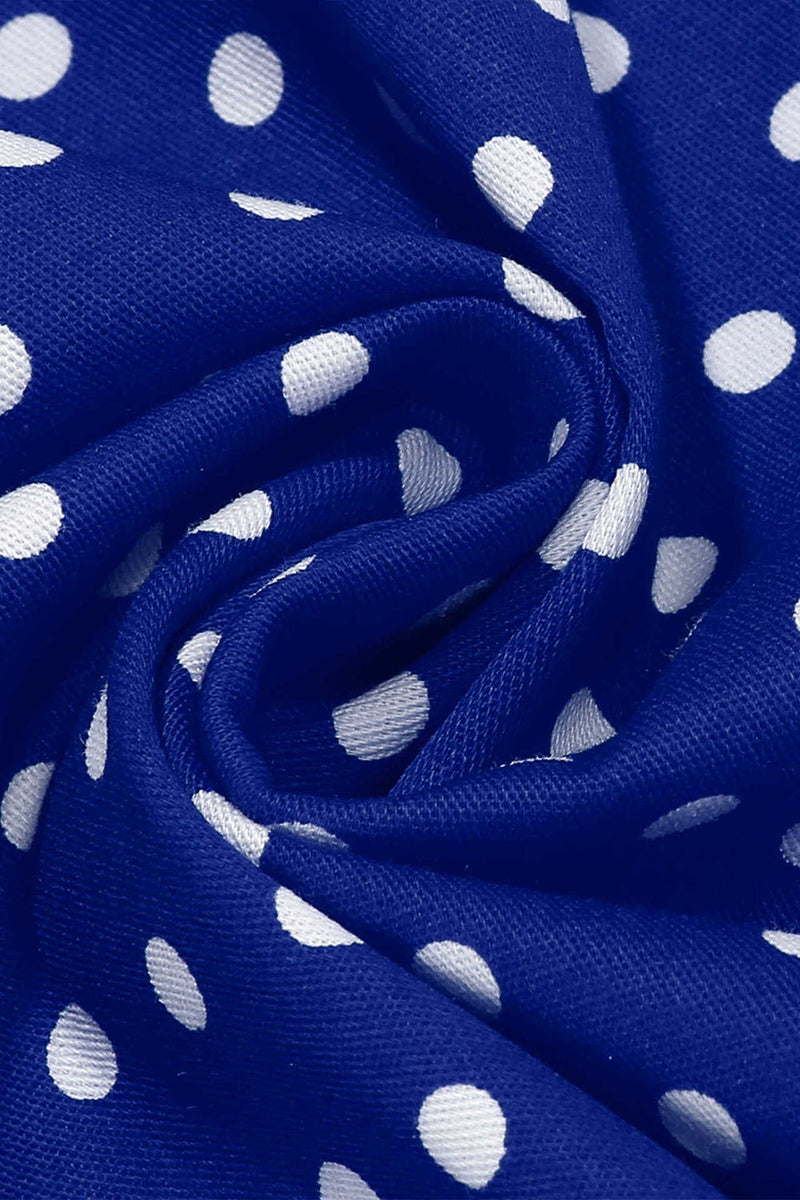 Laden Sie das Bild in den Galerie-Viewer, Rundhals mit Punkten Schwarz A-Linie Kleid der 1950er Jahre