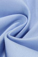 Laden Sie das Bild in den Galerie-Viewer, Eingeschnittenes Revers Blaues Einreihiges Kleid aus den 1950er Jahren