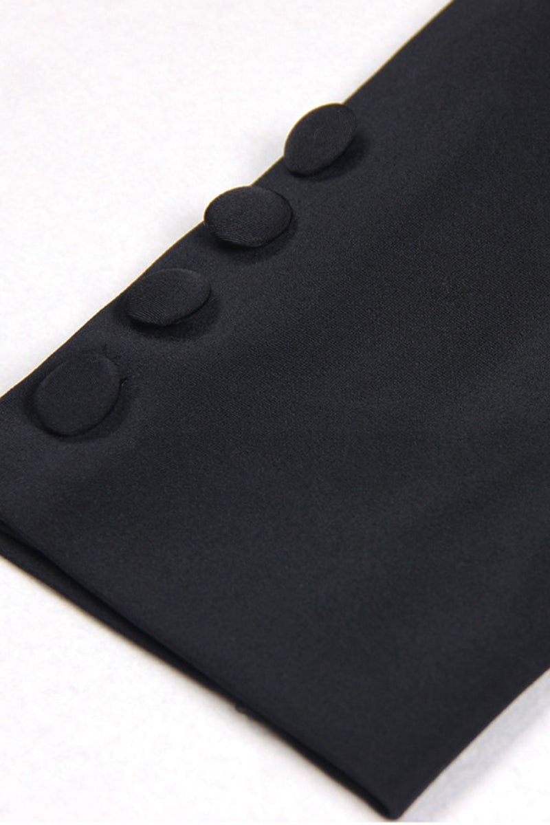 Laden Sie das Bild in den Galerie-Viewer, Schwarzer Samt Schal Damenblazer mit Schleife