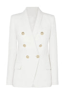 Laden Sie das Bild in den Galerie-Viewer, Schwarzer Schal Laepl Doppelreihiger Damenblazer