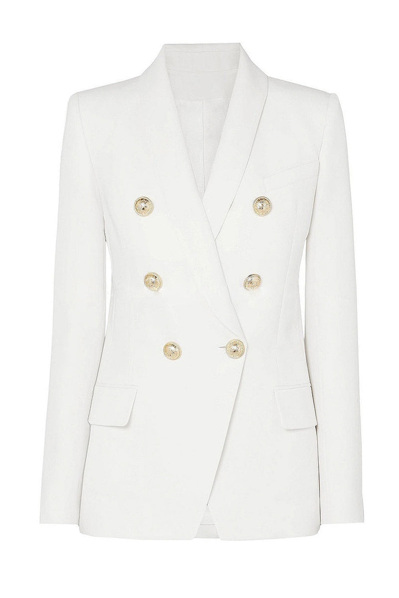 Laden Sie das Bild in den Galerie-Viewer, Schwarzer Schal Laepl Doppelreihiger Damenblazer