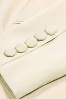 Laden Sie das Bild in den Galerie-Viewer, Elfenbein Zweiteilige Damenanzüge mit Schnitt und Gürtel