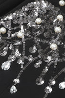 Laden Sie das Bild in den Galerie-Viewer, Schwarz Bestickter Zweireihiger Reversblazer