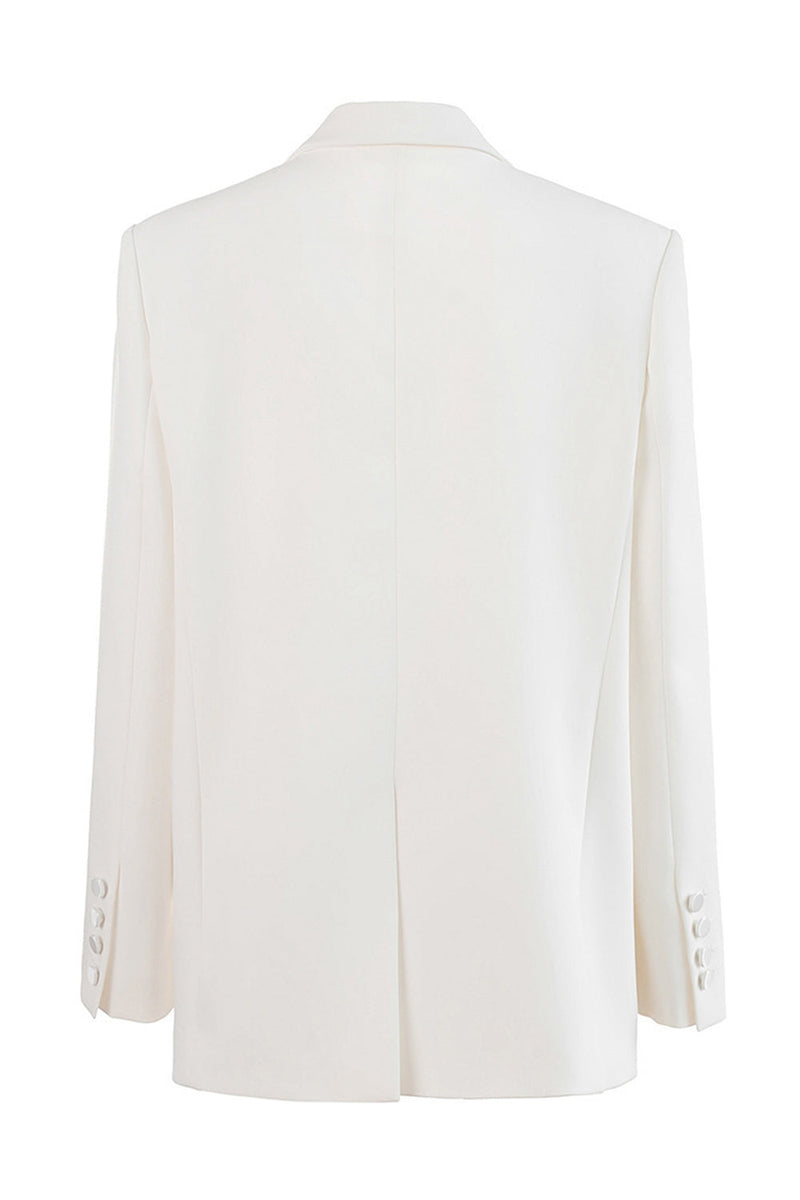 Laden Sie das Bild in den Galerie-Viewer, Schwarzer Peak Revers Einknopf Satinblazer