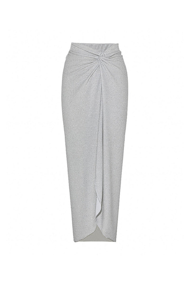 Laden Sie das Bild in den Galerie-Viewer, Silberner Zweiteiliger Badeanzug mit langen Ärmeln und Strandkleid