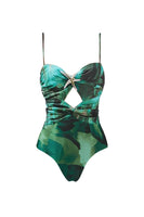 Laden Sie das Bild in den Galerie-Viewer, Rote Spaghetti-Träger Zweiteiliger Badeanzug mit Strandkleid