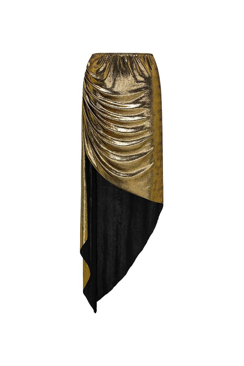 Laden Sie das Bild in den Galerie-Viewer, Metallic Goldener 2-teiliger V-Ausschnitt 3D-Blumenbadeanzug mit Strandkleid