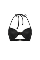 Laden Sie das Bild in den Galerie-Viewer, Schwarzer Dreiteiliger Neckholder Badeanzug mit Überzug