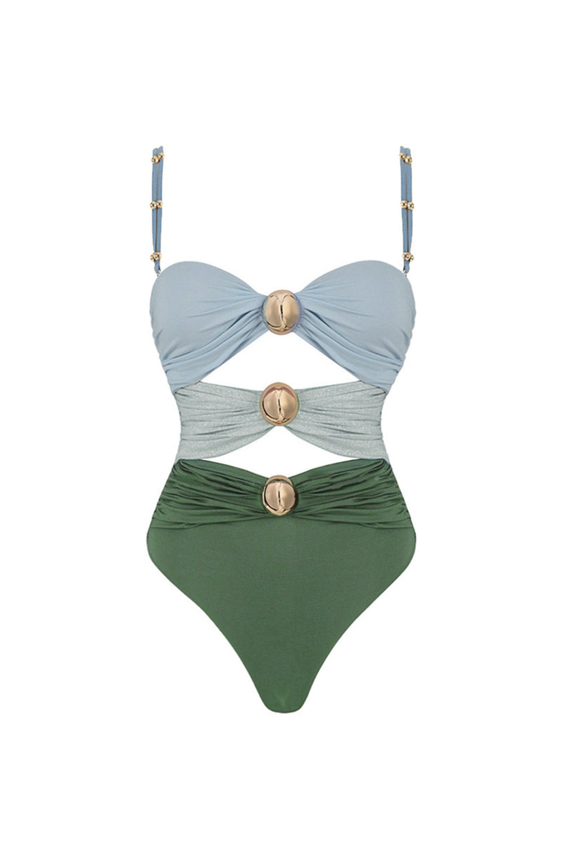 Laden Sie das Bild in den Galerie-Viewer, Schwarzer Spaghettiträger Zweiteiliger Badeanzug mit Badeanzug mit Strandkleid