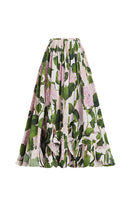 Laden Sie das Bild in den Galerie-Viewer, Schulterfreie dDreiteilige Grüne Rosa Blumen Rüschen Bademode mit Überdeckung