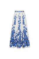 Laden Sie das Bild in den Galerie-Viewer, Zweiteiliges Weiß-Blau Blumen Langarm Bademode Set mit Strandkleid