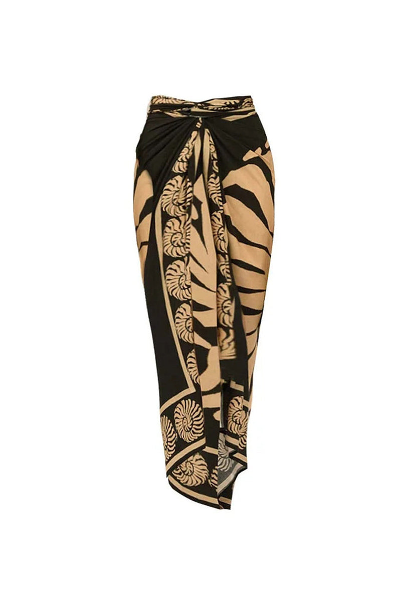 Laden Sie das Bild in den Galerie-Viewer, Schwarzer Tiefer V-Ausschnitt Zweiteiliger Bauchkontroll Badeanzug mit Deckrock