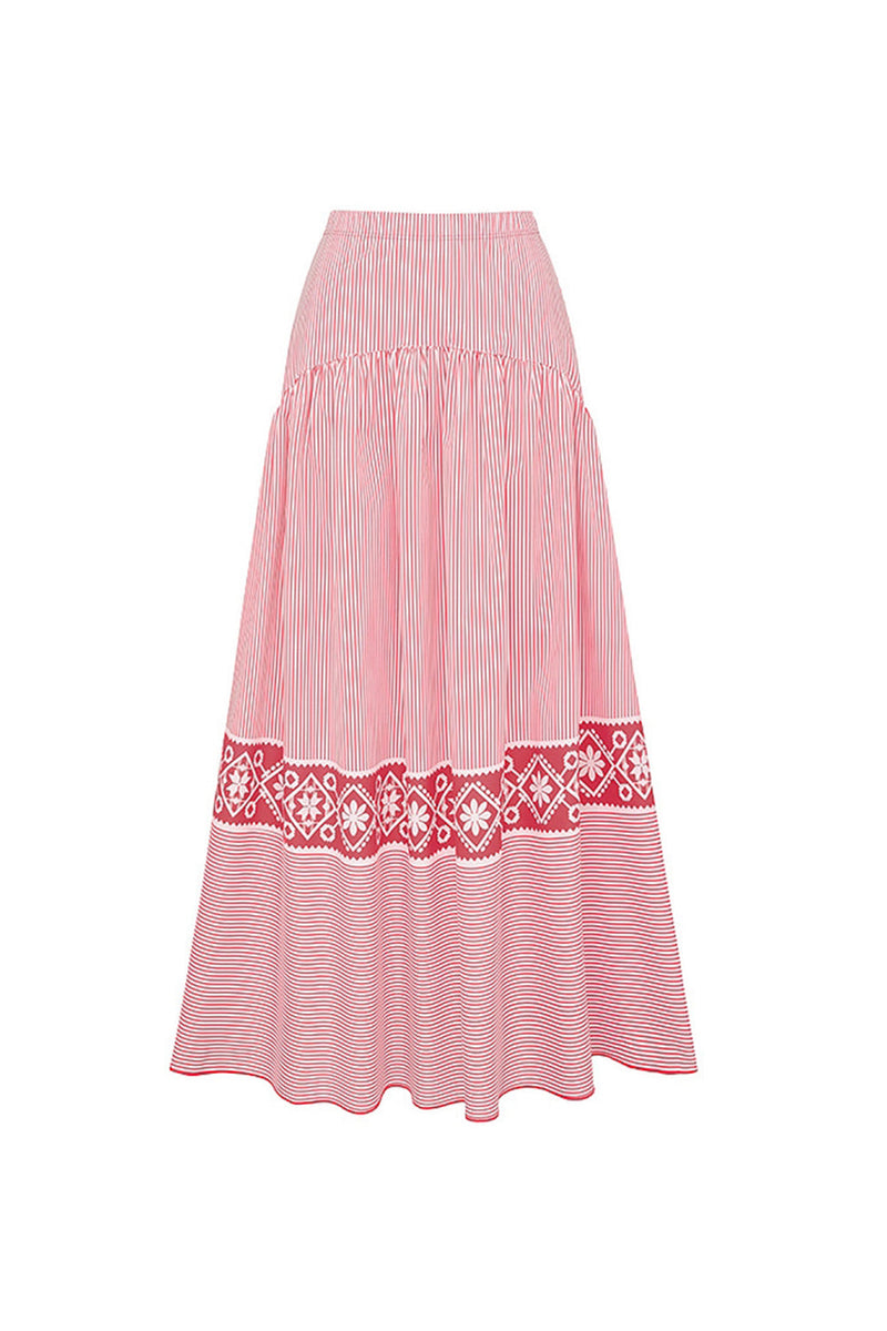 Laden Sie das Bild in den Galerie-Viewer, Rot Gestreiftes Bowknot Zweiteiliges Bademode Set mit Strandkleidung