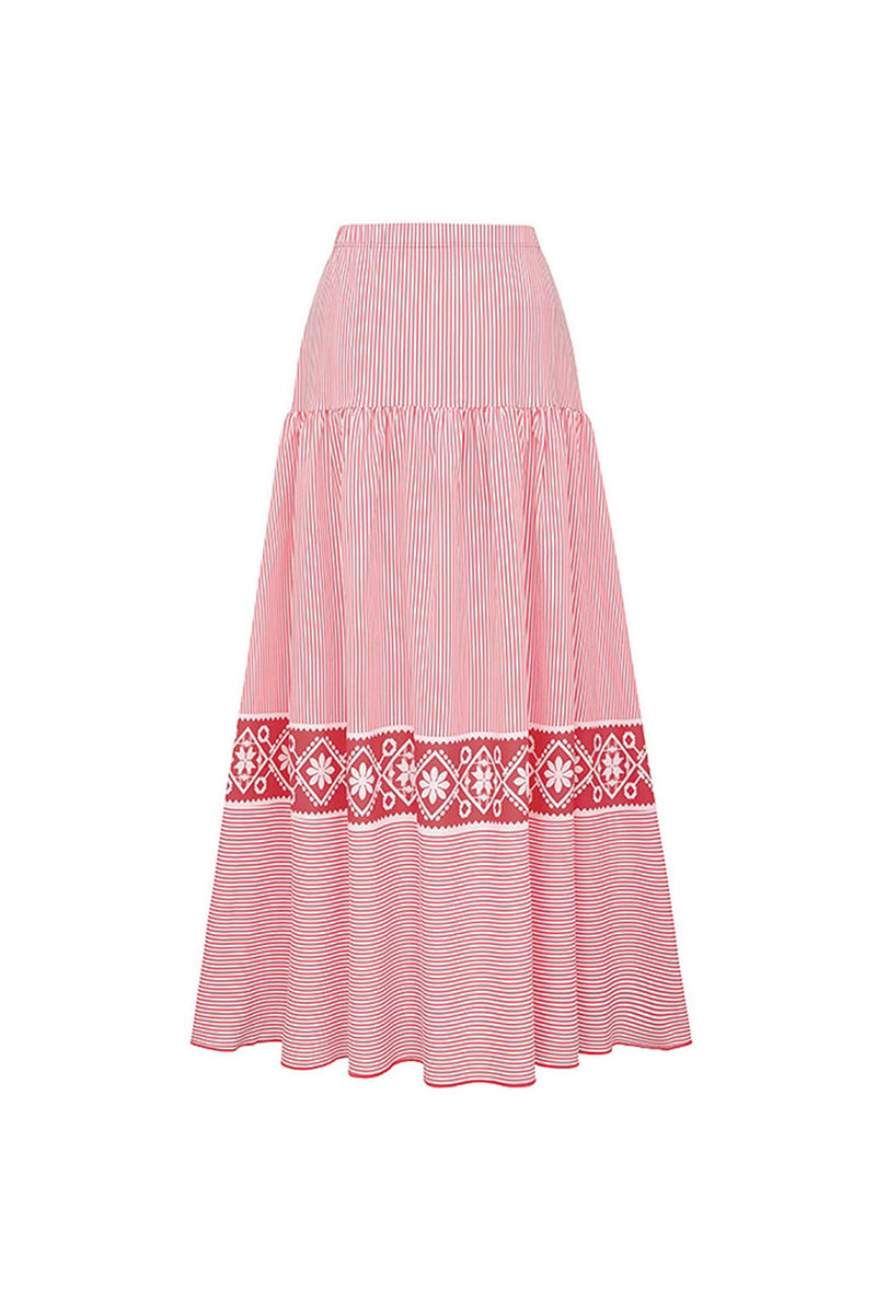 Laden Sie das Bild in den Galerie-Viewer, Rot Gestreiftes Bowknot Zweiteiliges Bademode Set mit Strandkleidung