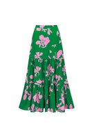 Laden Sie das Bild in den Galerie-Viewer, Dunkelgrüner Zweiteiliger Blumen V-Hals Badeanzug mit Deckmantel