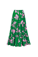 Laden Sie das Bild in den Galerie-Viewer, Dunkelgrüner Zweiteiliger Blumen V-Hals Badeanzug mit Deckmantel