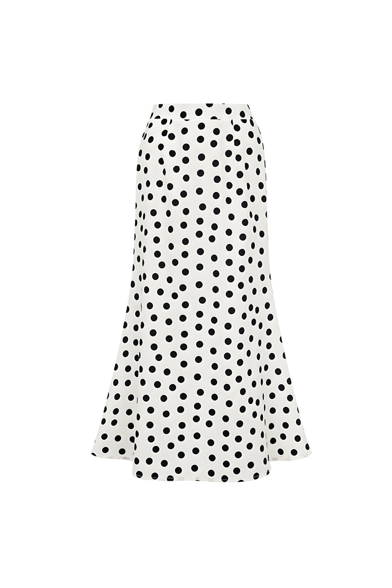 Laden Sie das Bild in den Galerie-Viewer, Eine Schulter Badeanzug mit weißer schwarzer Punkt-Ausschnitt in zwei Teilen mit Überdeckung