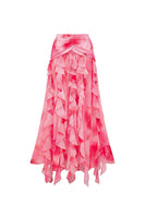 Laden Sie das Bild in den Galerie-Viewer, Halter Rüschender Knallpinker Zweiteiliger Badeanzug mit Deckmantel