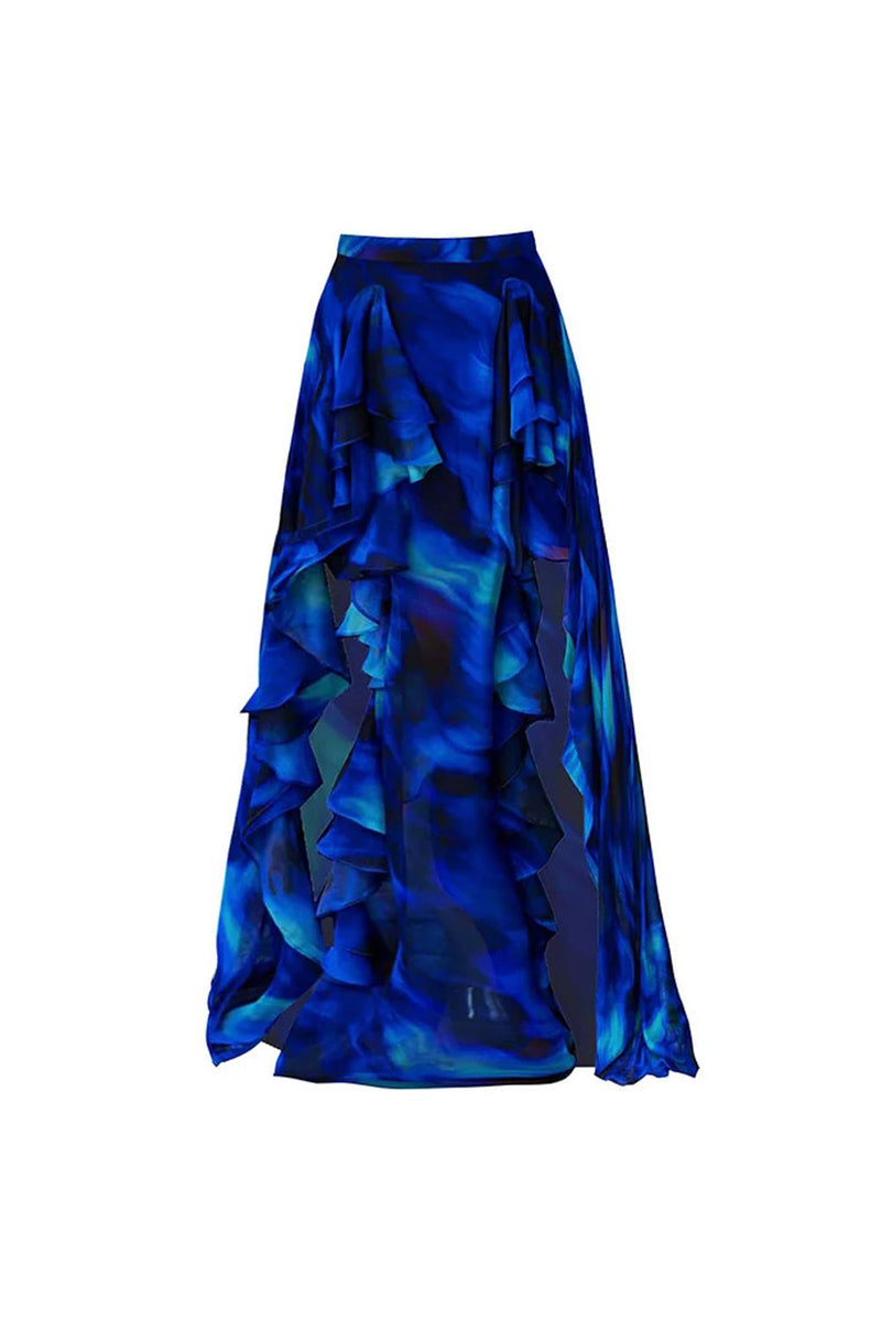 Laden Sie das Bild in den Galerie-Viewer, Königsblauer Zweiteiliger Spaghettiträger Badeanzug mit Überdeckung