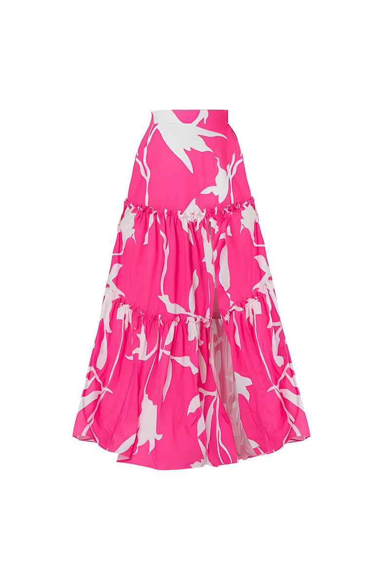 Laden Sie das Bild in den Galerie-Viewer, Fuchsia 2-teiliger V-Ausschnitt Badeanzug mit Cover Up