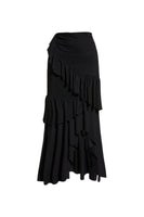 Laden Sie das Bild in den Galerie-Viewer, Schwarz Gestreifter Zweiteiliger Badeanzug mit Rüschen und Strandkleid