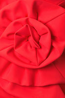 Laden Sie das Bild in den Galerie-Viewer, Roter Trägerloser Zweiteiliger Geraffter Badeanzug mit Deckmantel